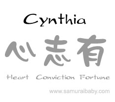 cynthia kanji name